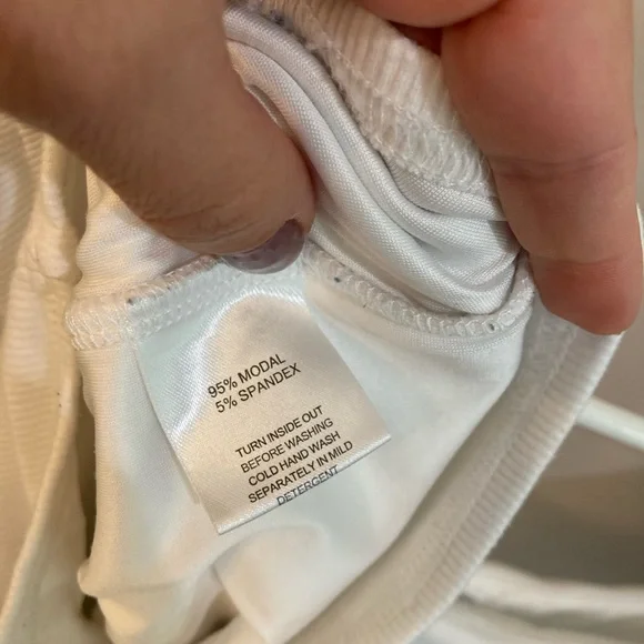 White Fox Places To Be Playsuit in White Size Small Ribbed - Picture 6 of 6